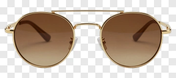 Round Sunglasses With Brown Lenses PNG