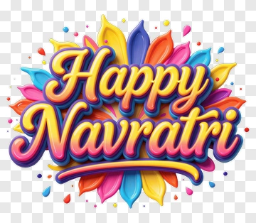 Happy Navratri Celebration Design PNG