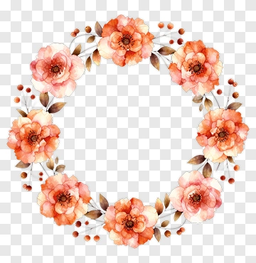 Watercolor Floral Wreath PNG