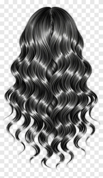Long Wavy Black Hair PNG