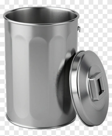 Stainless Steel Trash Can With Lid PNG