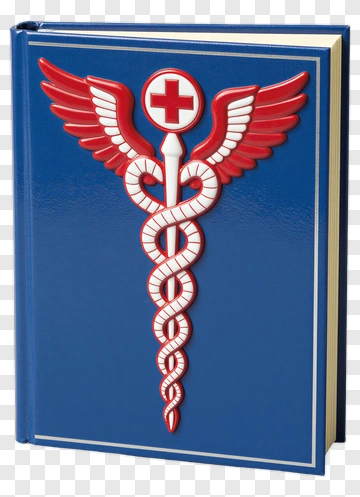 Medical Book With Caduceus Emblem PNG