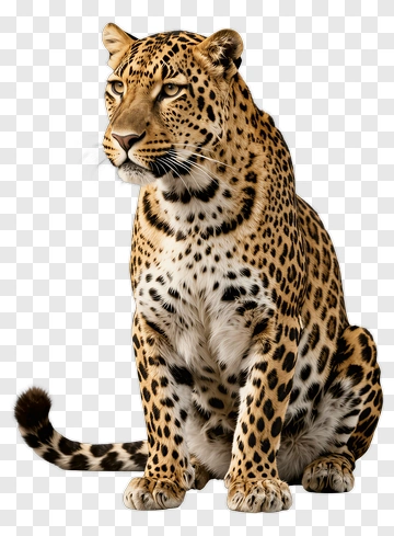 Leopard Sitting Gracefully PNG
