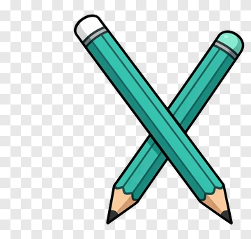 Crossed Turquoise Pencils PNG