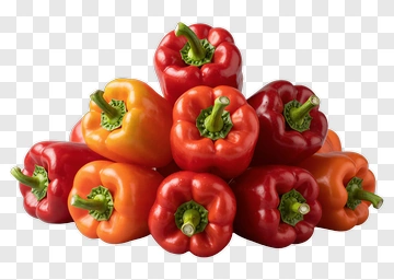 Colorful Bell Peppers Piled Together PNG