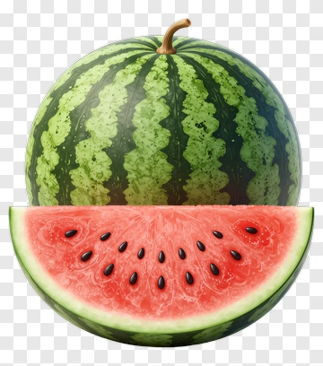 Watermelon Half With Whole Watermelon PNG