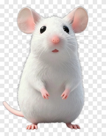 3D Cartoon Mouse Standing Upright PNG