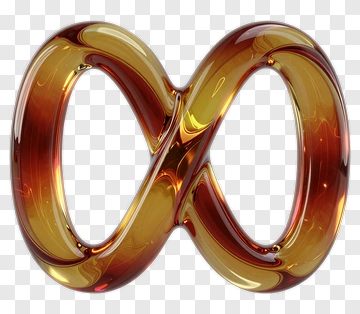 3D Golden Infinity Symbol PNG