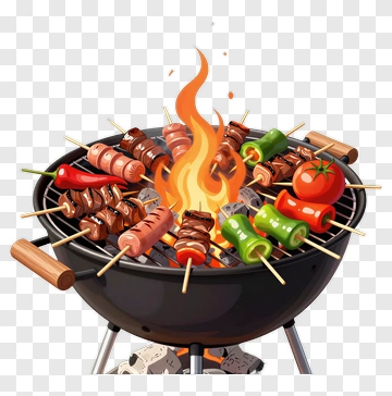 Grilled Skewers On A Barbecue Grill PNG