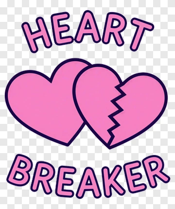 Heart Breaker Graphic With Broken Hearts PNG