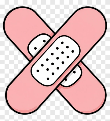 Pink Band-Aid Crossed Design PNG