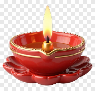 Decorative Oil Lamp With Flame PNG