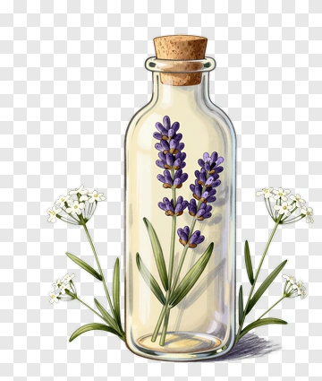 Lavender In A Glass Bottle PNG