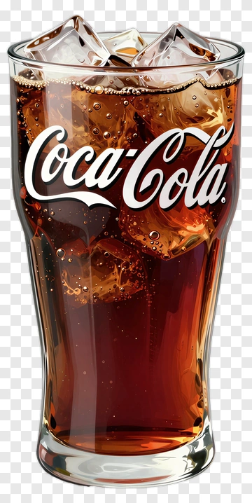 Coca-Cola Glass Filled With Ice Cubes PNG