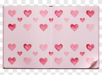 Pink Heart Patterned Notebook PNG