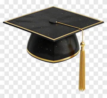 Black Graduation Cap With Gold Tassel PNG