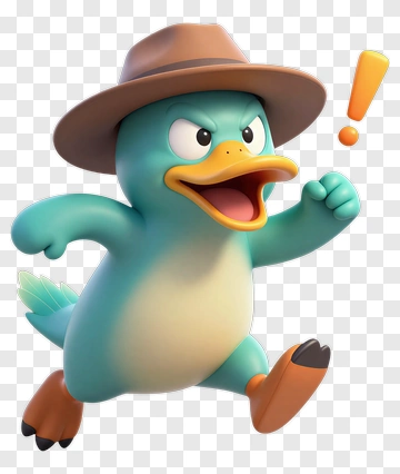 Cartoon Duck Wearing A Hat PNG