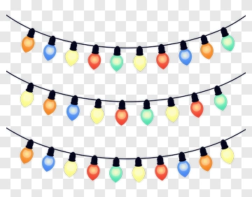 Colorful Christmas String Lights PNG