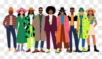Diverse Group Of Fashionable People PNG