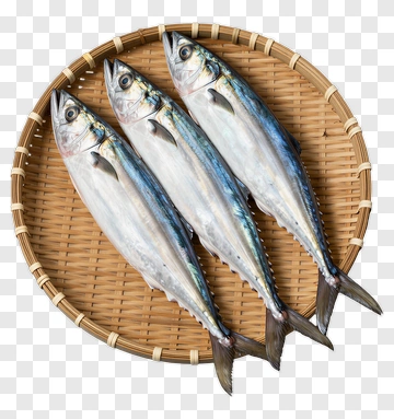 Fresh Fish On A Bamboo Tray PNG