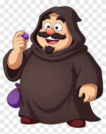 Cartoon Character Holding A Purple Candy PNG