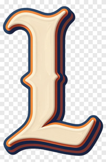 3D Letter L With Shadow Effect PNG
