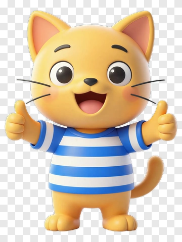 Cartoon Cat Giving A Thumbs Up PNG