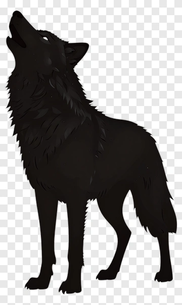 Black Wolf Howling PNG