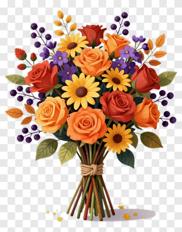 Colorful Flower Bouquet PNG