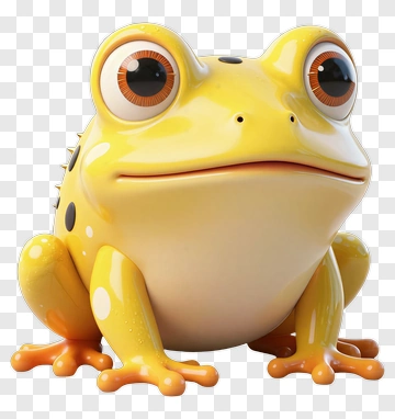 3D Cartoon Frog PNG