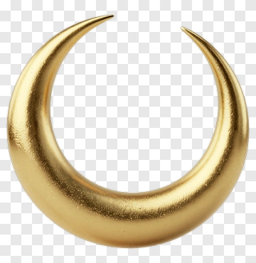 Gold Crescent Moon Shape PNG