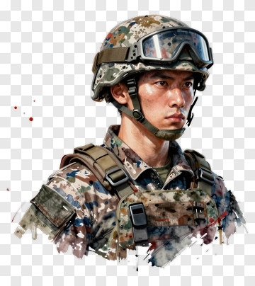 Soldier In Camouflage Uniform PNG