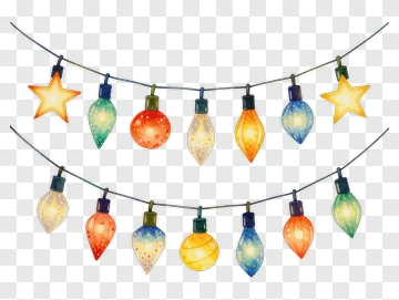 Colorful String Of Holiday Lights PNG