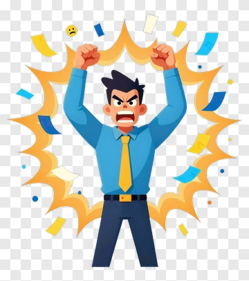 Angry Businessman Expressing Frustration PNG