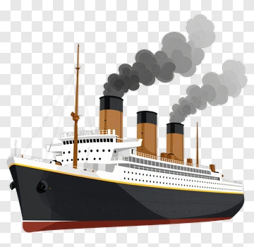 Illustration Of A Steamship PNG