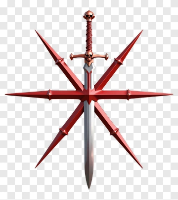 Red Sword With Spiked Design PNG