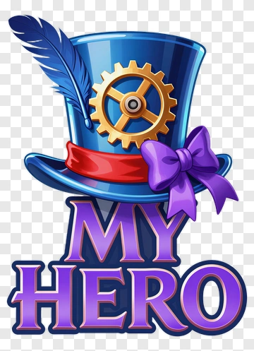 Top Hat With Gear And My Hero Text PNG