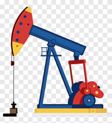 Colorful Oil Pump Jack PNG