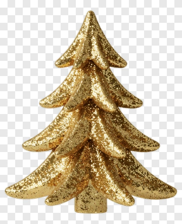 Glittering Gold Christmas Tree PNG