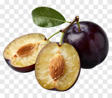 Fresh Plum With Cut Half PNG