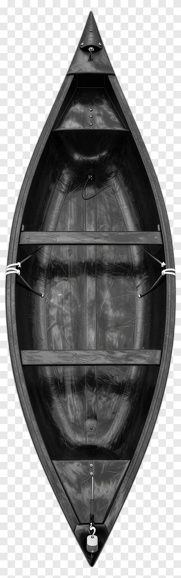 Black Canoe With Interior Details PNG
