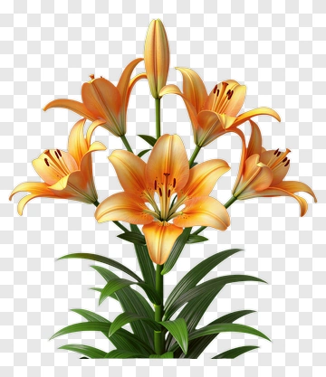 Orange Lily Flower Bouquet PNG