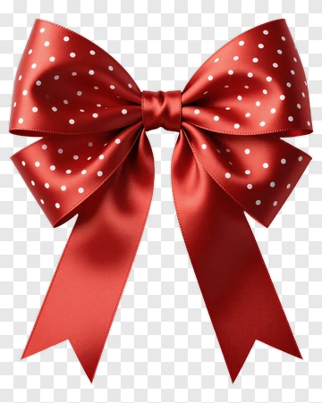 Red Polka Dot Ribbon Bow PNG