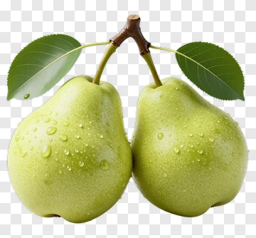 Green Pears With Leaves PNG