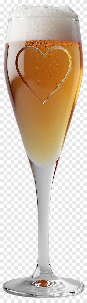 Champagne Glass With Heart Design PNG