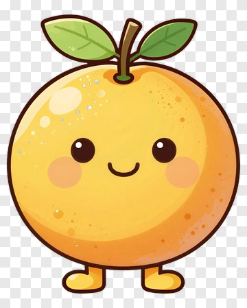 Cartoon Orange Character With A Happy Face PNG