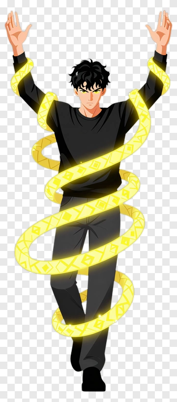 Anime Character Using Yellow Energy PNG