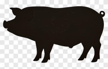 Silhouette Of A Pig PNG