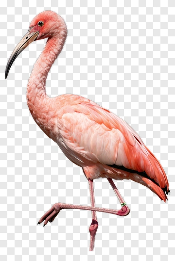 Pink Flamingo Standing On One Leg PNG