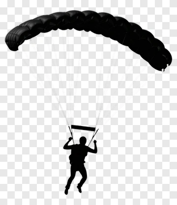 Parachutist Descending With A Parachute PNG